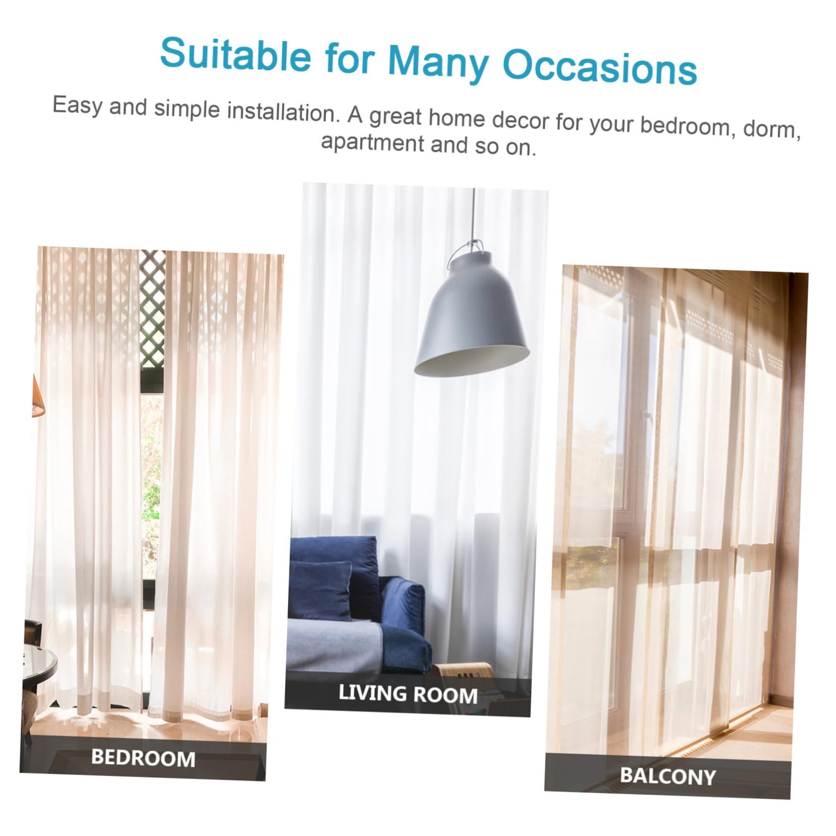 Alipis Embouts de Barre à Rideaux Décoration Élégante pour Salon et Maison Accessoires pour Tringle à Rideaux 2pcs en Fer et Cristal Blanc sans Perçage