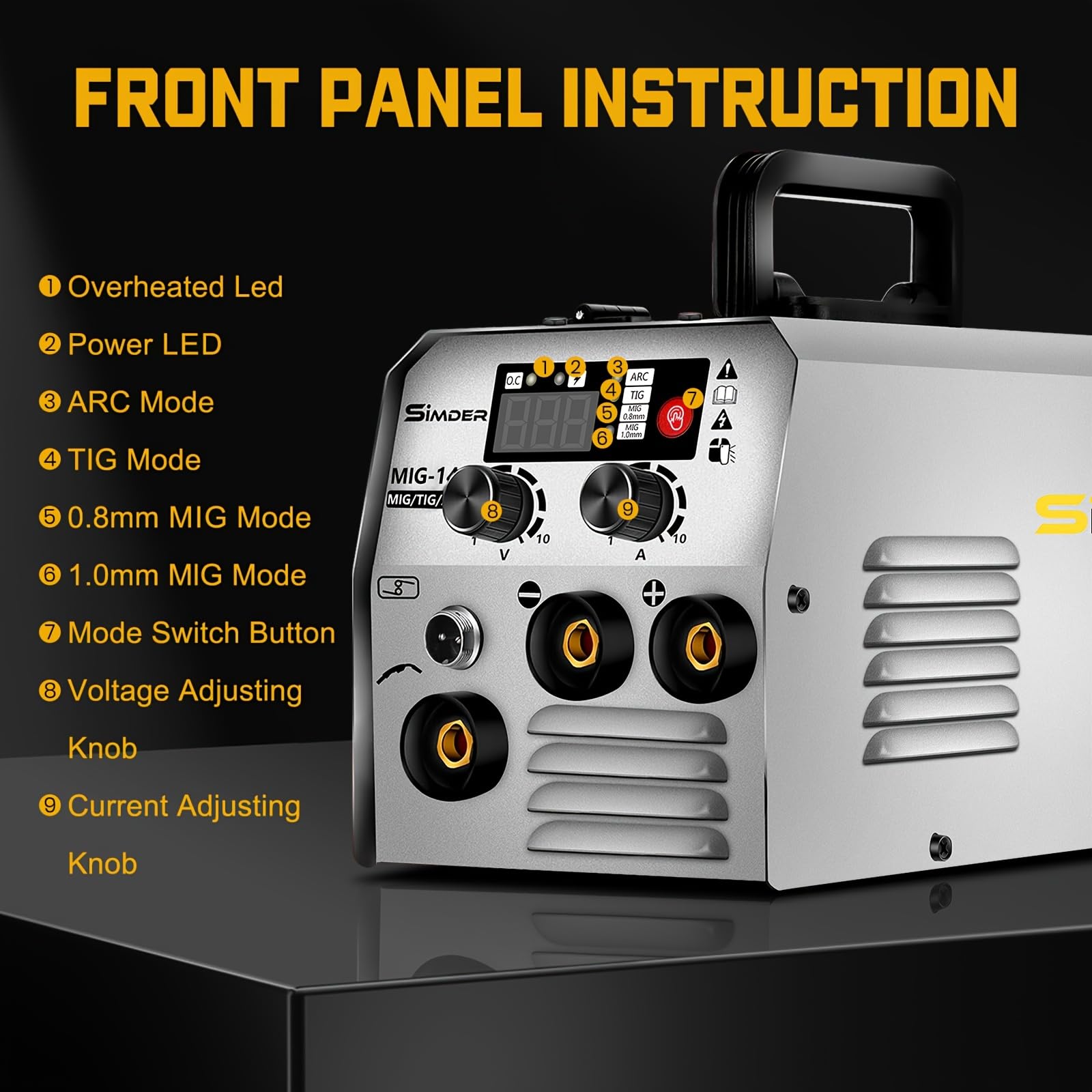 SSIMDER FüLldraht SchweißGeräT Ohne Gas 140A 230v, 3 In 1 (Flux Mig/Mma/Lift Wig) Igbt Inverter, Leicht Und Kompakt (3,65 Kg), FüR Heimgebrauch, Werkstatt, Auto, Landwirtschaft Und Garten