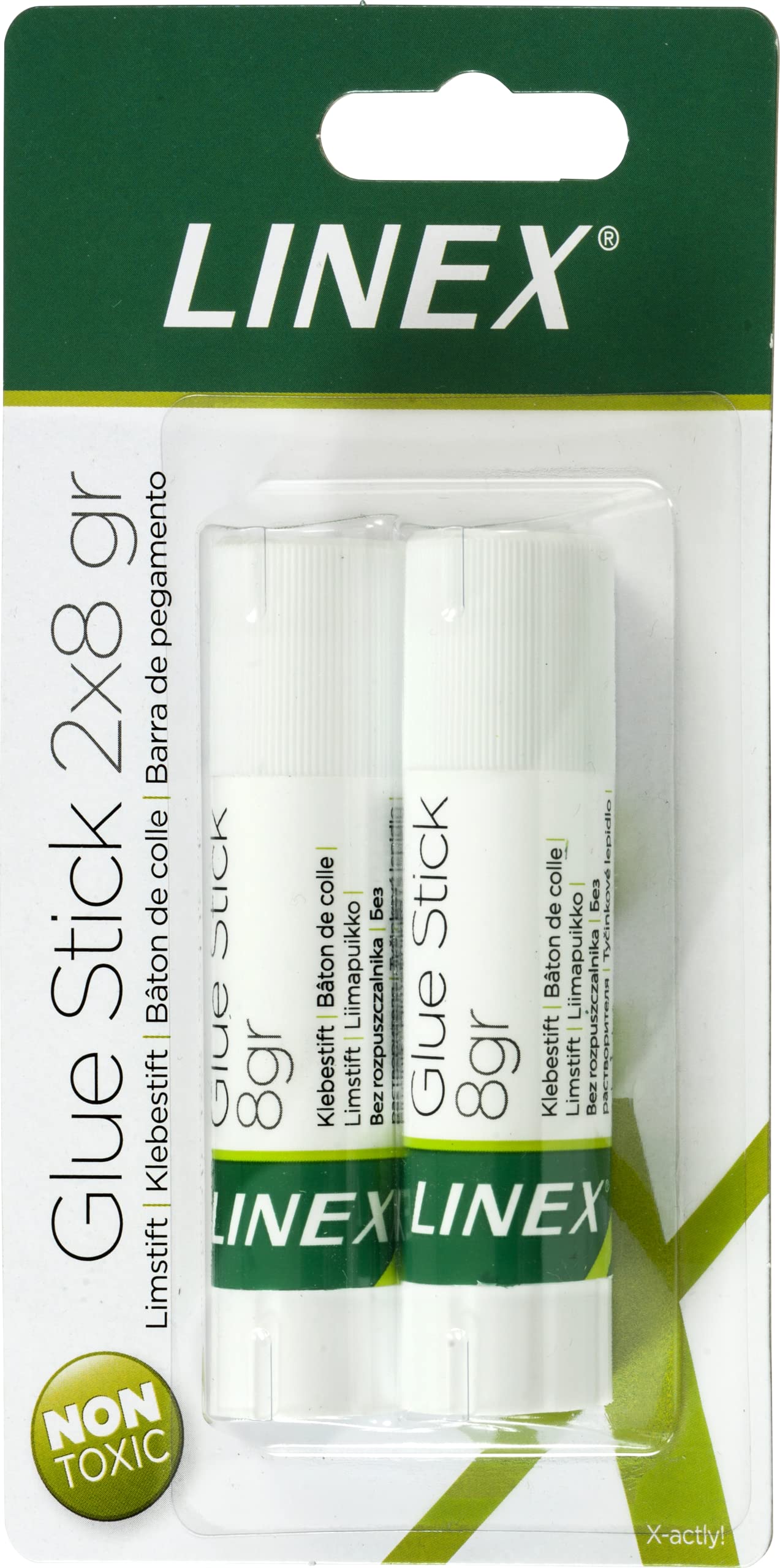 Linex Lot de 2 bâtons de colle 8g sans odeur à base d'eau