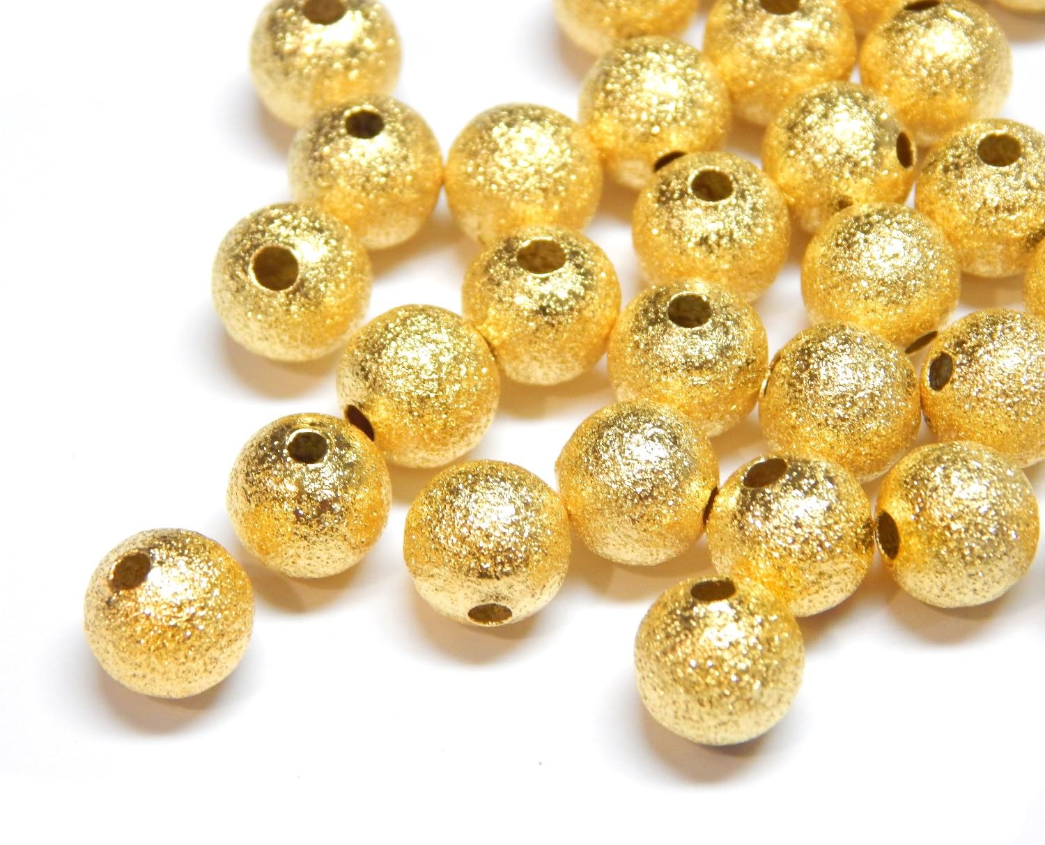 100pcs Stardust Silver Plated Spacer Beads - 4mm Round Brass Base Beads For Jewelry Making