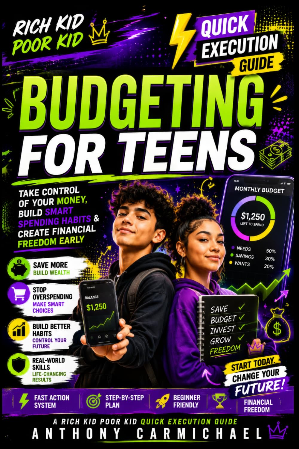 Budgeting for Teens: Take Control of Your Money, Build Smart Spending Habits & Create Financial Freedom Early A Rich Kid Poor Kid Quick Execution Guide