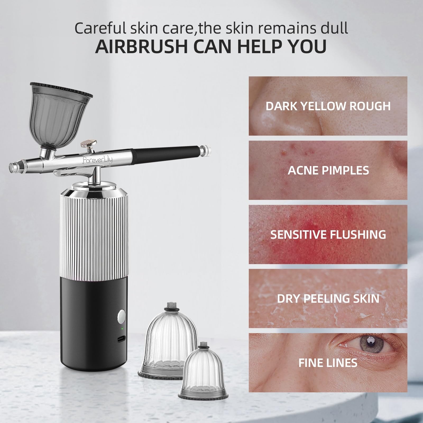 Kit aérographe sans Fil Rechargeable Portable avec compresseur pour Peinture Maquillage