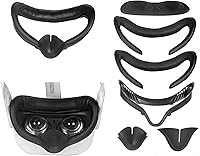 Vista 2 de Oculus Quest 2 Facial Interface Bracket Leather Eye Cover 6 Sets (Black)