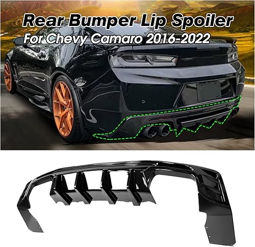 ZZDSNJ Difusor trasero de parachoques compatible con Chevrolet Camaro 2016-2022 estilo de fábrica, cenefa inferior color negro brillante