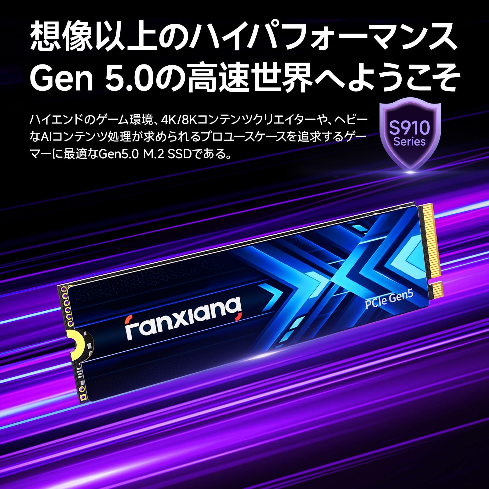 Amazon.co.jp: Fanxiang S910 Pro M.2 SSD 1TB PCIe Gen 5.0 (Max Read