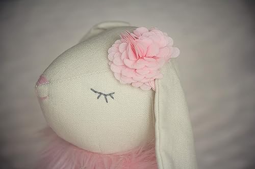 Miniatura 4 de Lilly The Bunny | Hermosa muñeca de felpa de lino y algodón crema con orejas, brazos y piernas flexibles | Auténtico tutú de bailarina rosa,