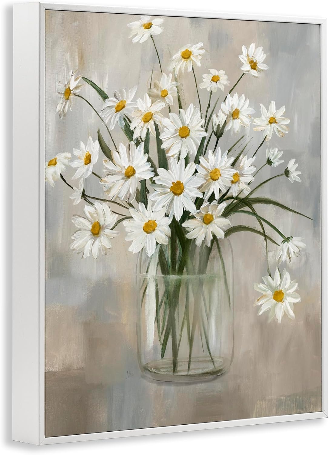 Stupell Industries 'Potted Daisy Bloom Bouquet', Framed Giclee Art, White, 16 x 20 Inches, Easy to Hang and Sturdy, Made in USA, by Nan
