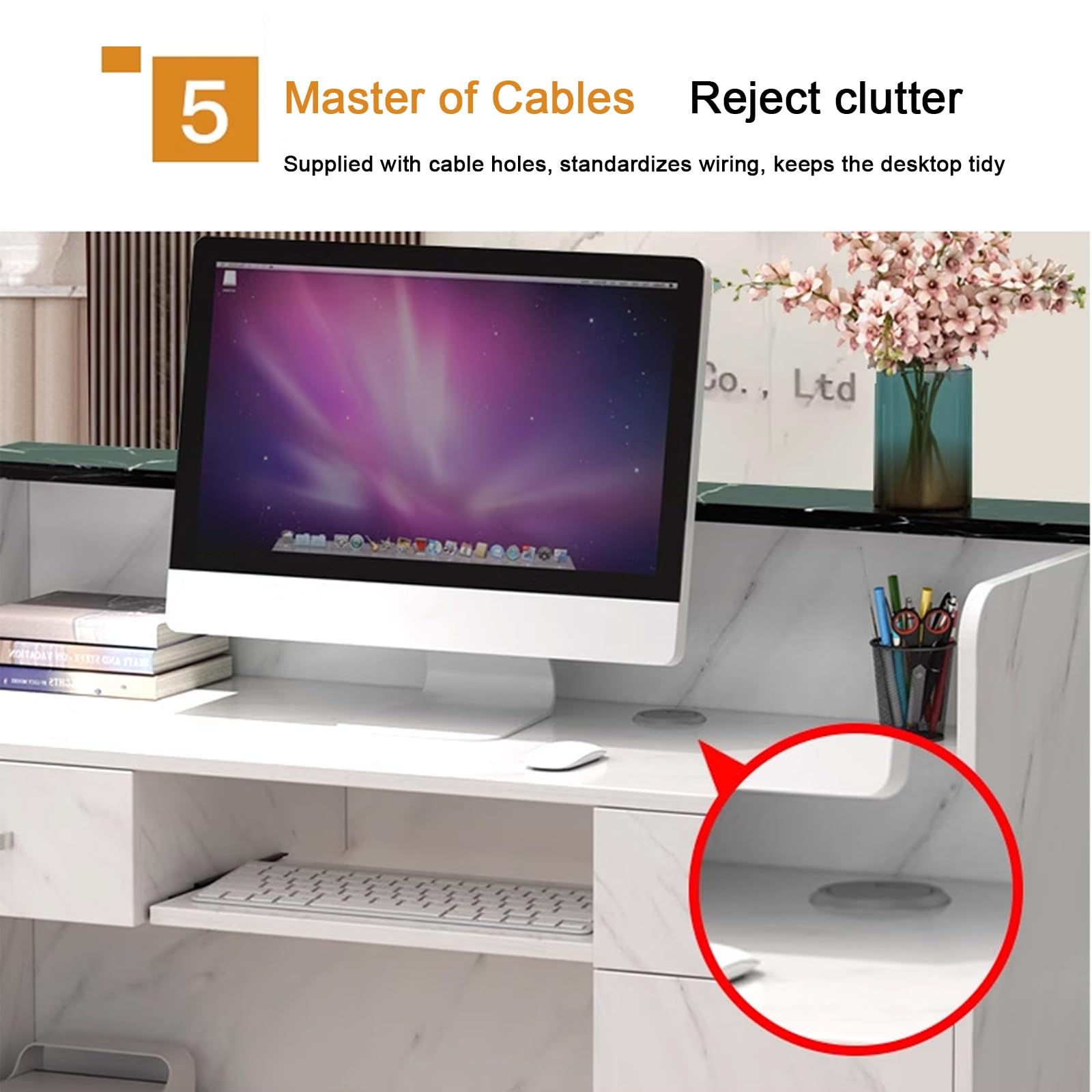 Elegante tavolo da reception moderno per salone e ufficio, design contemporaneo resistente e funzionale, lunghezza 100 x larghezza 40 cm, ideale per aziende