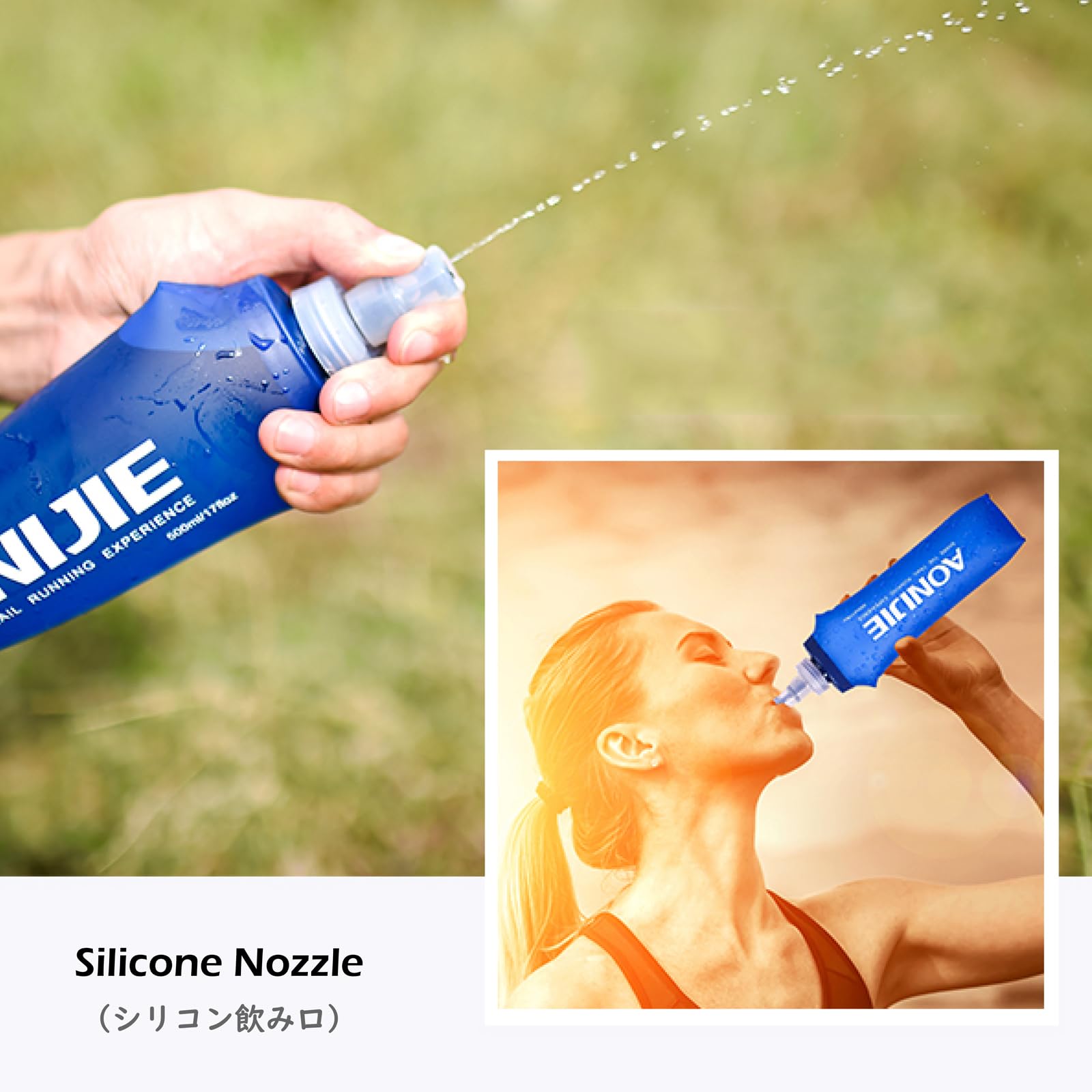 TRIWONDER Soft Flask TPU Botella Blanda de Hidratación Plegable Sin Fugas para Mochila de Hidratación Cinturón Correr Ciclismo Maratón Senderismo (250ml - 1 pieza)