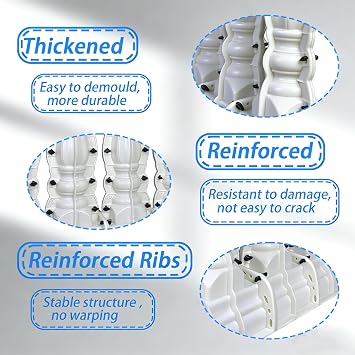 5 Pack 90cm Height ABS Reinforced Concrete Railing Molds, Industrial Grade Cast-in-Place Balcony Fence Molds, Reusable Heavy Duty Casting Moulds for Villa Yard Garden Construction (Lotus)