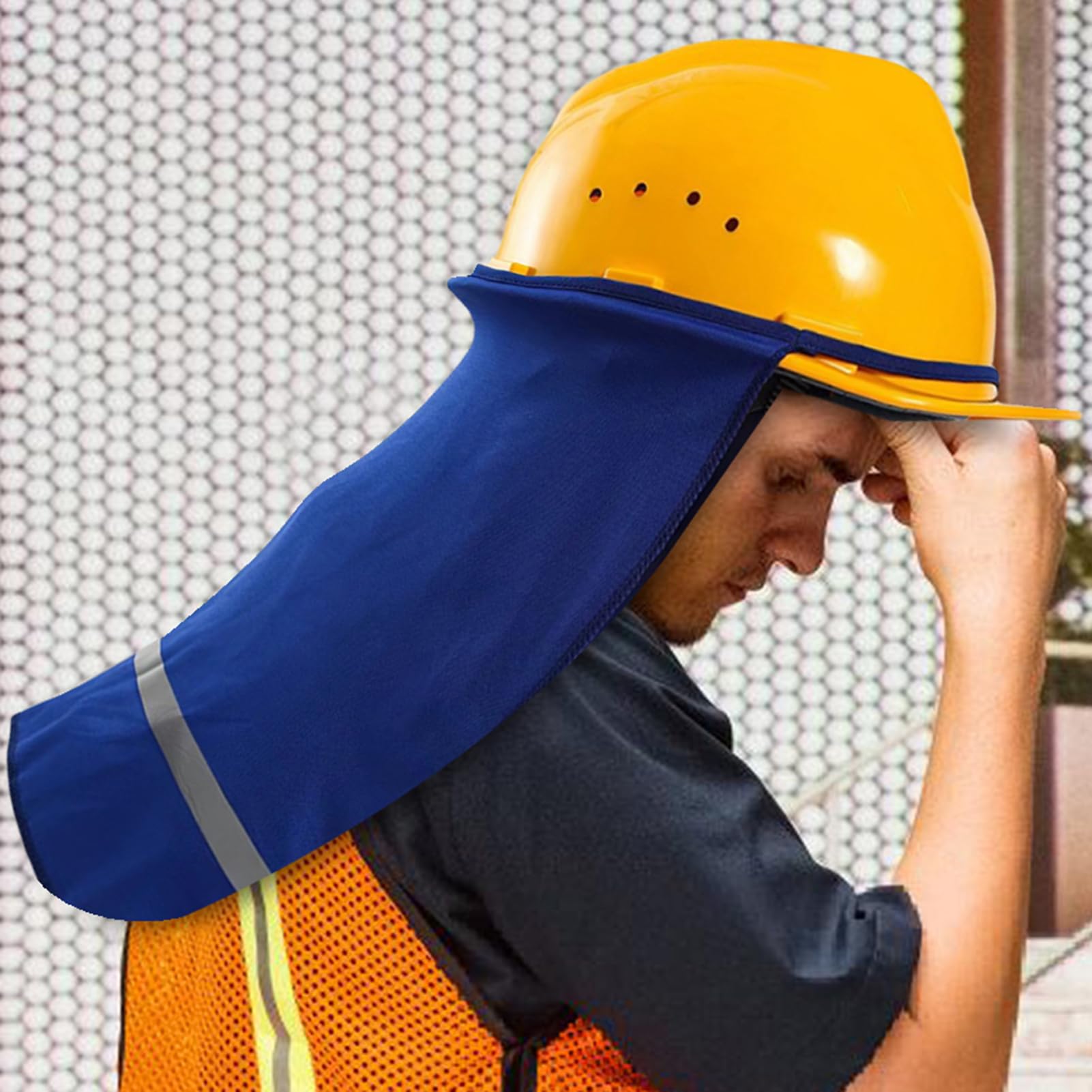 Hardhat Neck Shade - Sicherheitshelm Sonnenschutz | Mesh Neck -Schatten Hoher Sicht, Atmungsaktivem Nackenschutz Mit Haltbarkeit, Sonnenschutz -Hutschatten Für Sommerarbeiten, Dach, Landwirtschaftlich