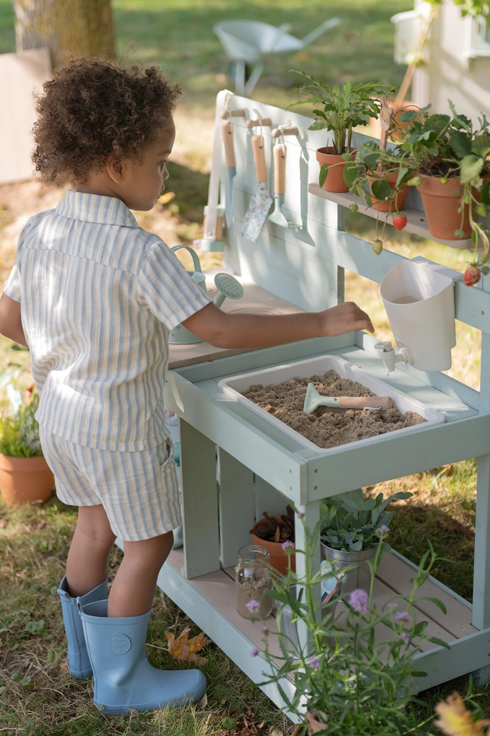Little Dutch Matschküche - Spielküche für den Garten - Outdoorküche für Kinder - Holzküchen für Kleinkinder - Rollenspiel für Jungen und Mädchen ab 3 Jahren - aus Holz