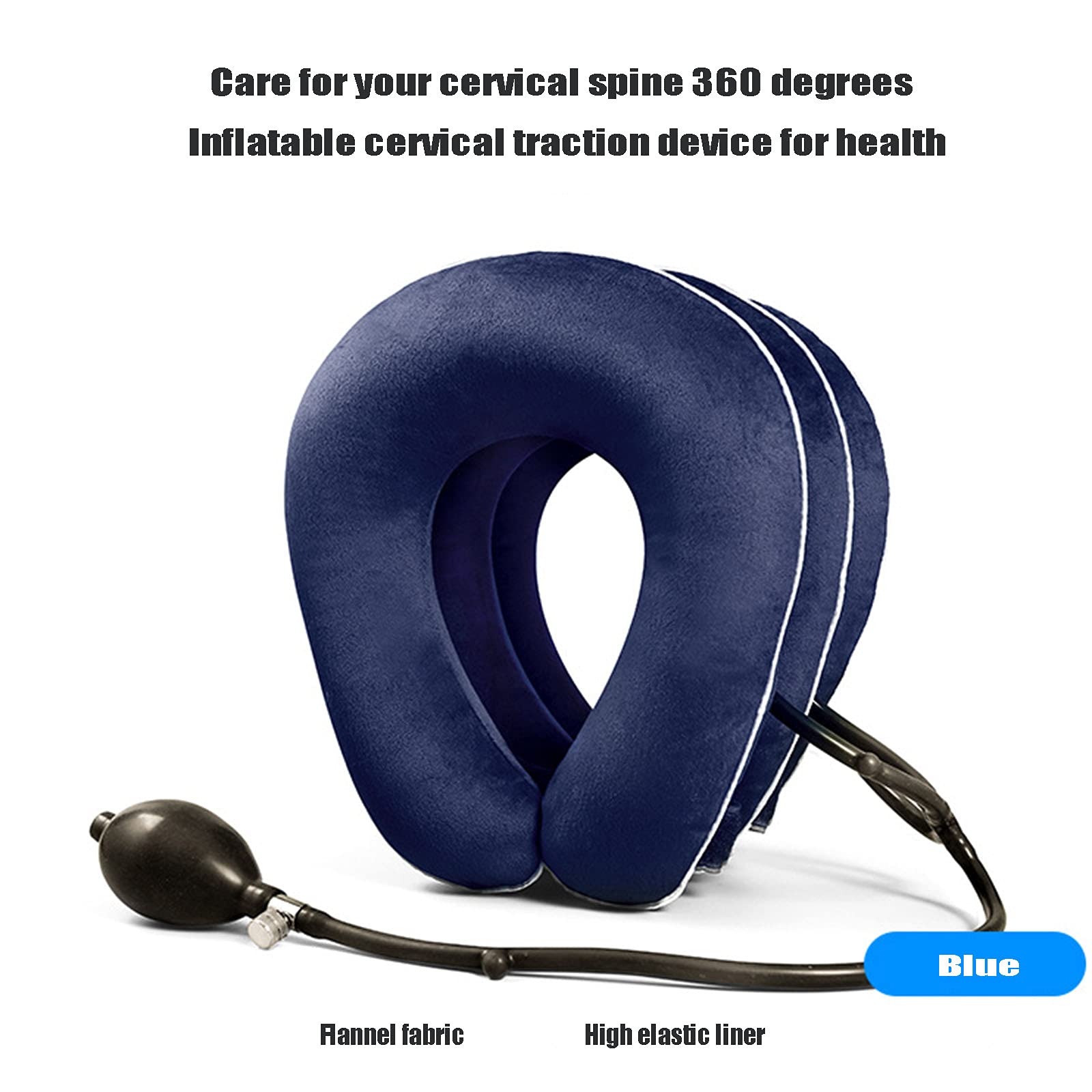 Dispositivo De Cuello Cervical Inflable De Aire, Soporte De Tracción para El Cuello para Aliviar El Dolor De Cuello, Ideal para Uso En La Oficina En Casa,Gris