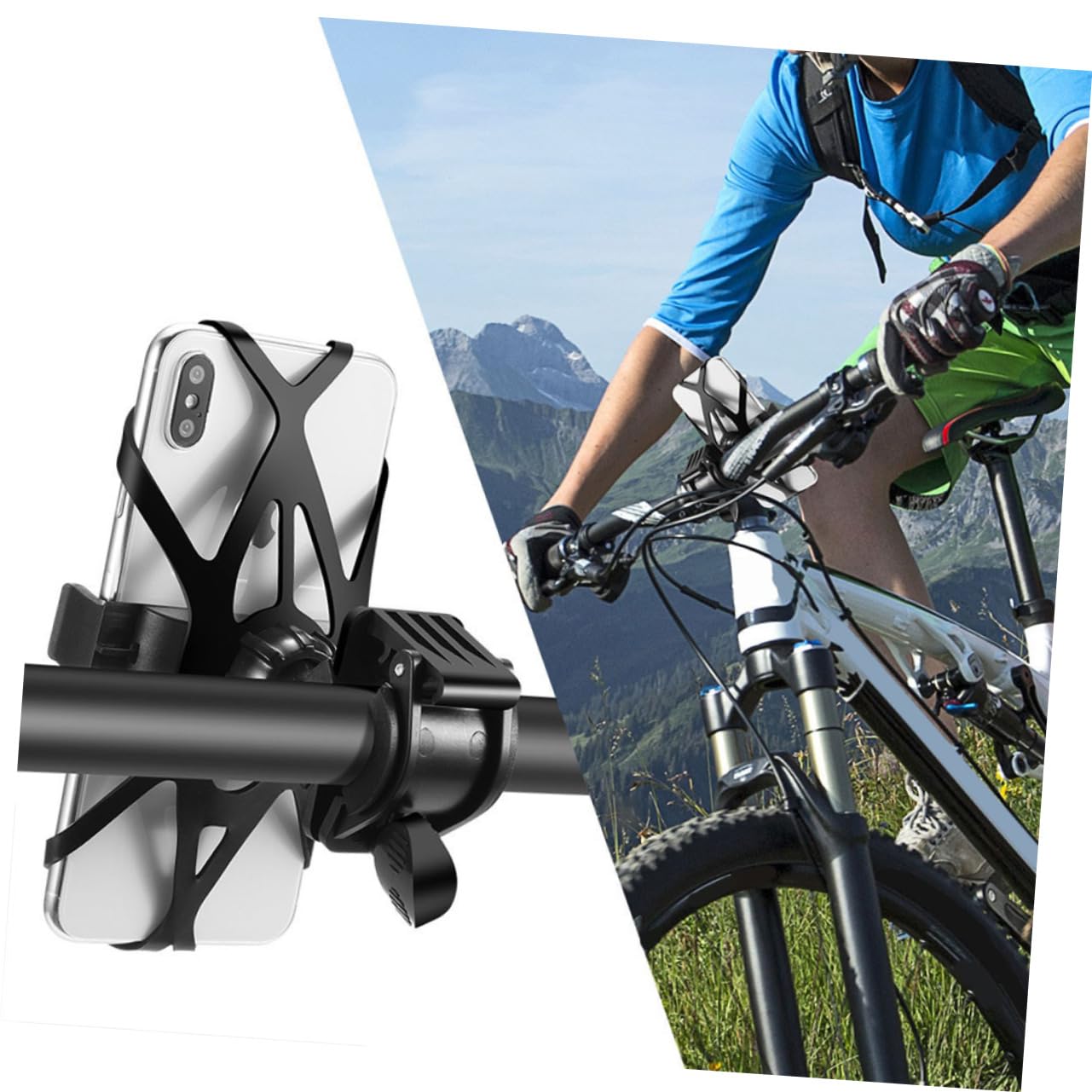 Cabilock 3 Pezzi Smartphone da Manubrio Bici Porta Telefono per Biciclette Facile Installazione e Accesso Rapido Nero