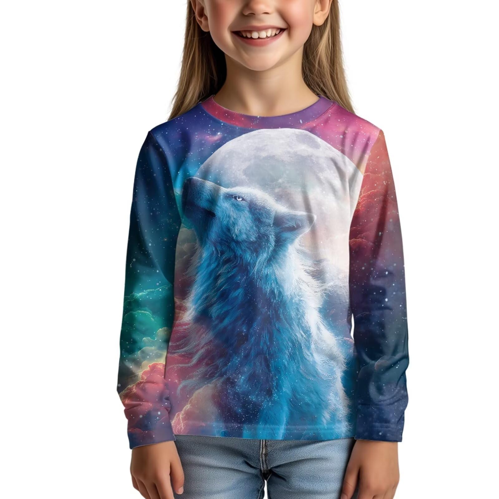 Uourmeti Girls Graphic Tees Long Sleeve T Shirts for Teens Casual Tshirts Junior Sportswear Fall Tops