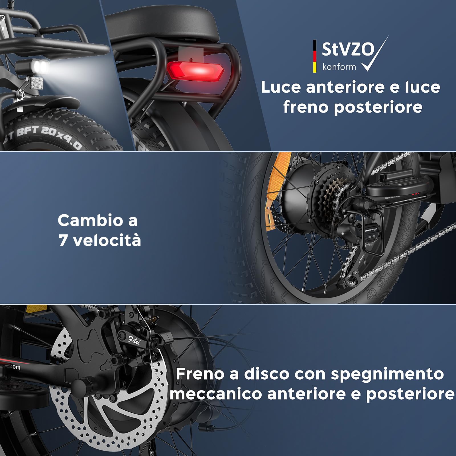 Fafrees Bici Elettrica Pieghevole 48V30Ah Batteria Rimovibile Bicicletta Elettrica 20"×4.0" Fat Tire 7 Velocità EBike Uomo Donna Adulti, Freni a Disco Meccanici