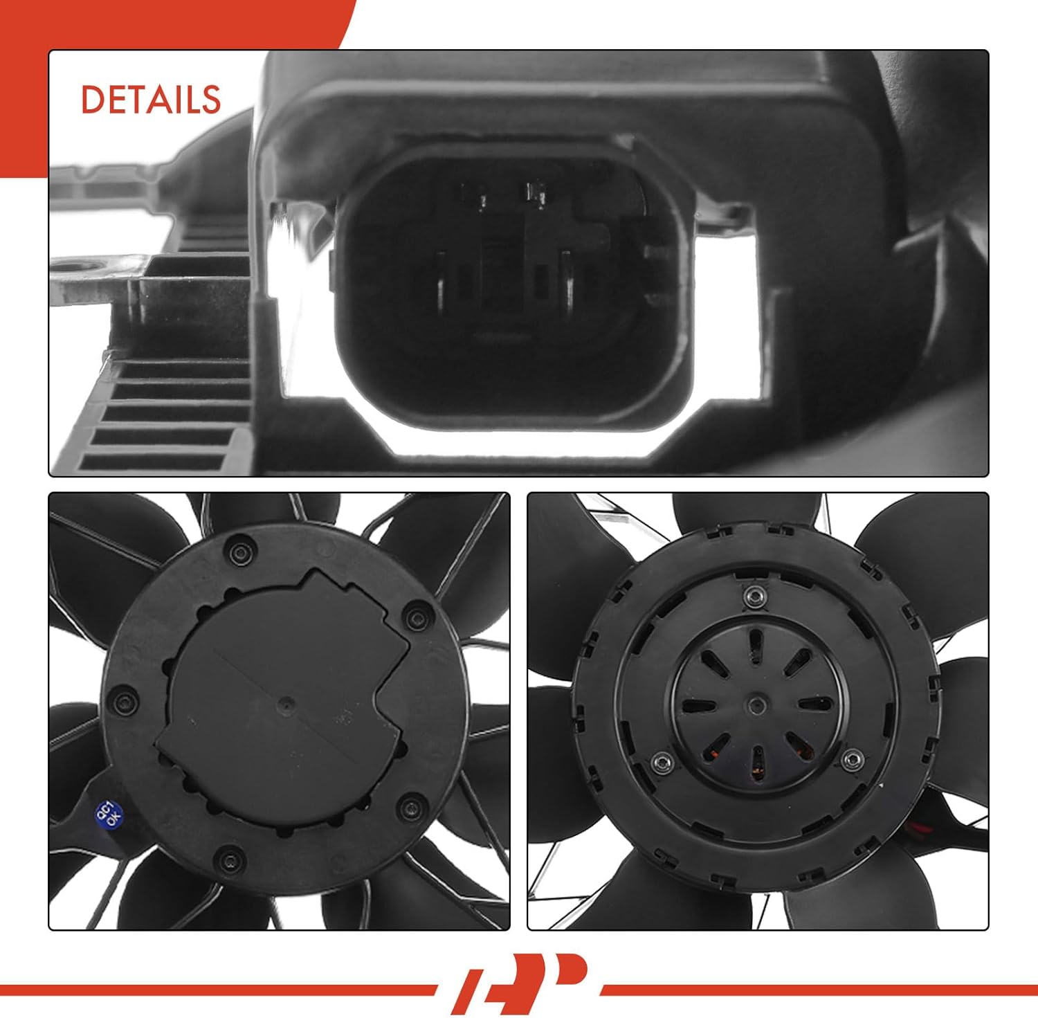 A-Premium Engine Radiator Cooling Fan Assembly Compatible with Mercedes-Benz C230/C250/C300/C350/C63 AMG, E250/E300/E350/E400/E550, GLK250/GLK300/GLK350, CLA250, GLA200/GLA250, CLS400, SLC200, 600 W