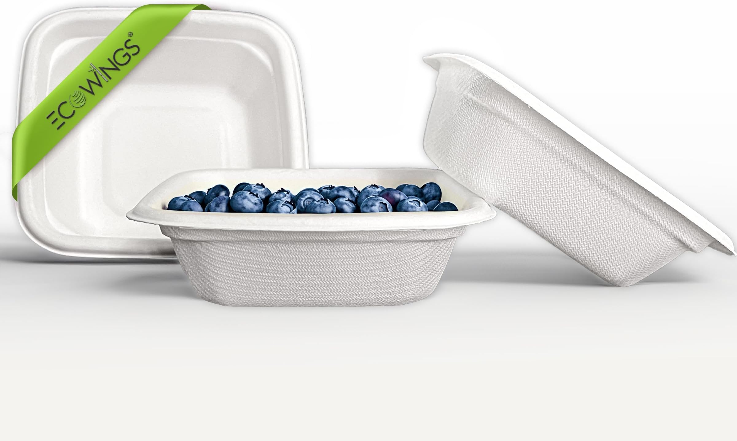 Square X-Small Disposable Bowls: Sustainable Elegance for Every Bite - Compostable Paper Bowls Made of Sugarcane Fibre Bagasse, 4x4 Inch (50 Count)