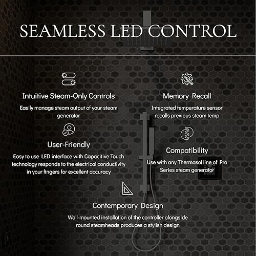 Miniatura 2 de ThermaSol MTC-SVRD-PC ThermaSol MTC-SVRD Micro Touch Steam Shower Kit - Includes Control Panel and Steam Head