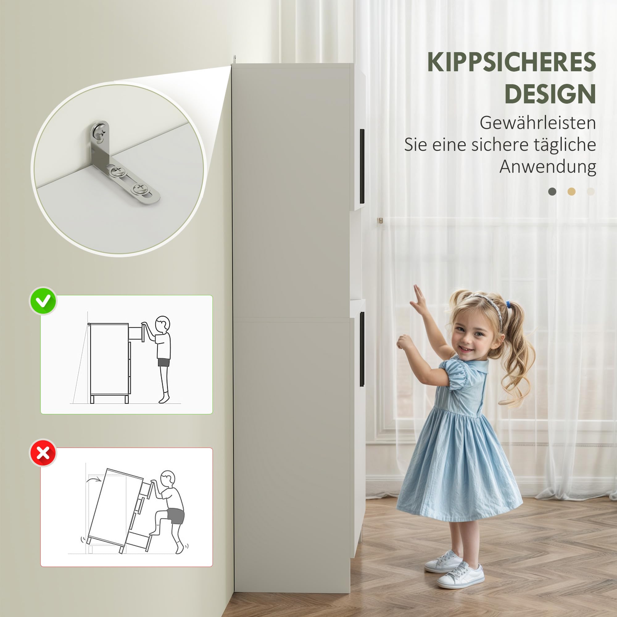 HOMCOM Armoire de Cuisine, Armoire Haute avec Tablette pour Micro-Ondes, Buffet avec Porte Soft-Close, de Rangement Vitrine pour Cuisine Salle à Manger 79x40x175 cm Blanc