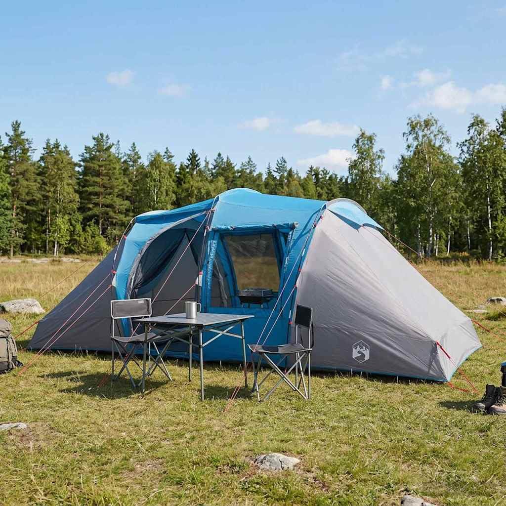 Namiot natychmiastowy, niebieski, 524 x 232 x 192 cm, wodoszczelny namiot Popup z moskitierą, lekka i kompaktowa ochrona na kemping, wędrówki, festiwal i aktywności na świeżym powietrzu