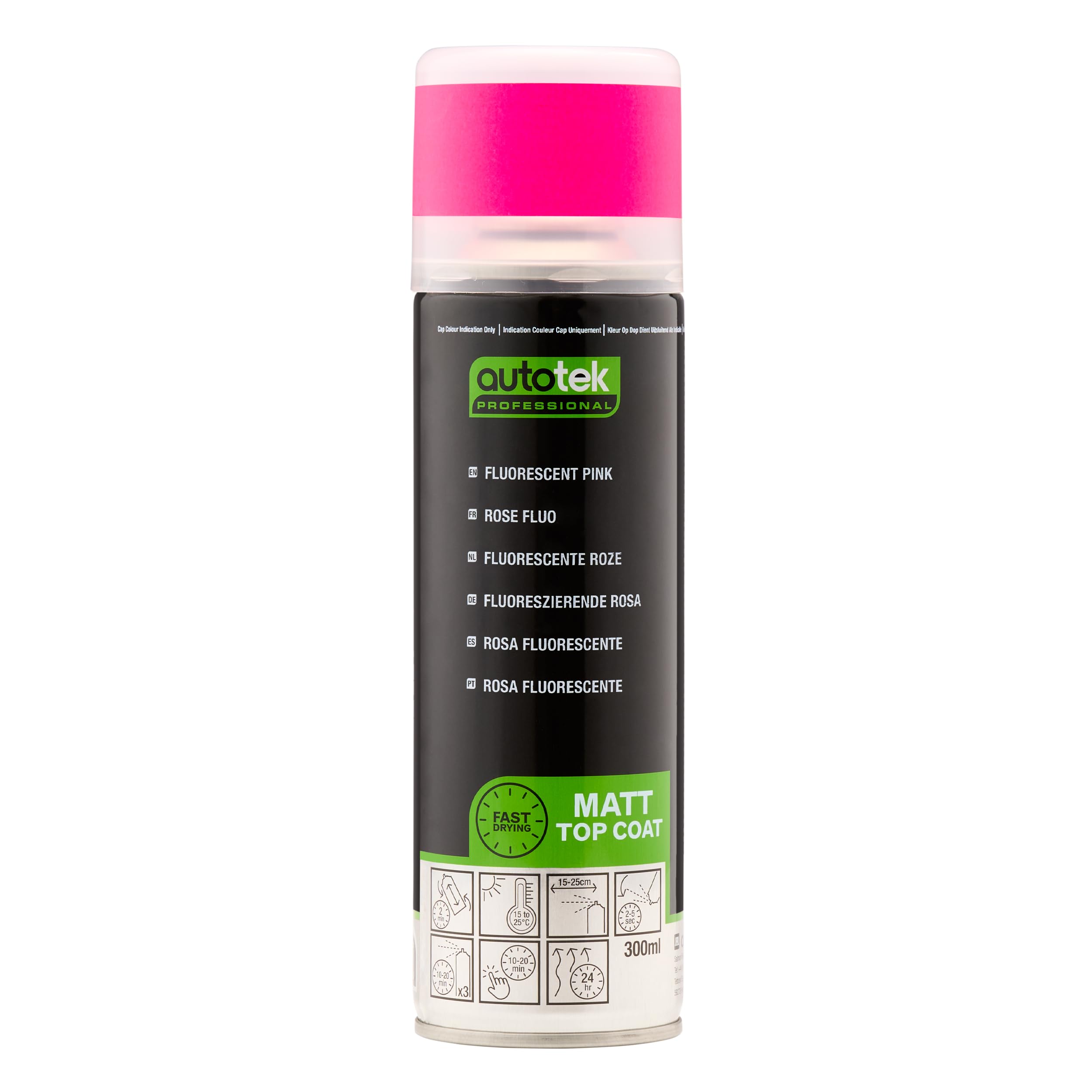 Autotek Exact Match Fast Drying Aerosol Spray Paint Fluorescent Paint Pink 300ml