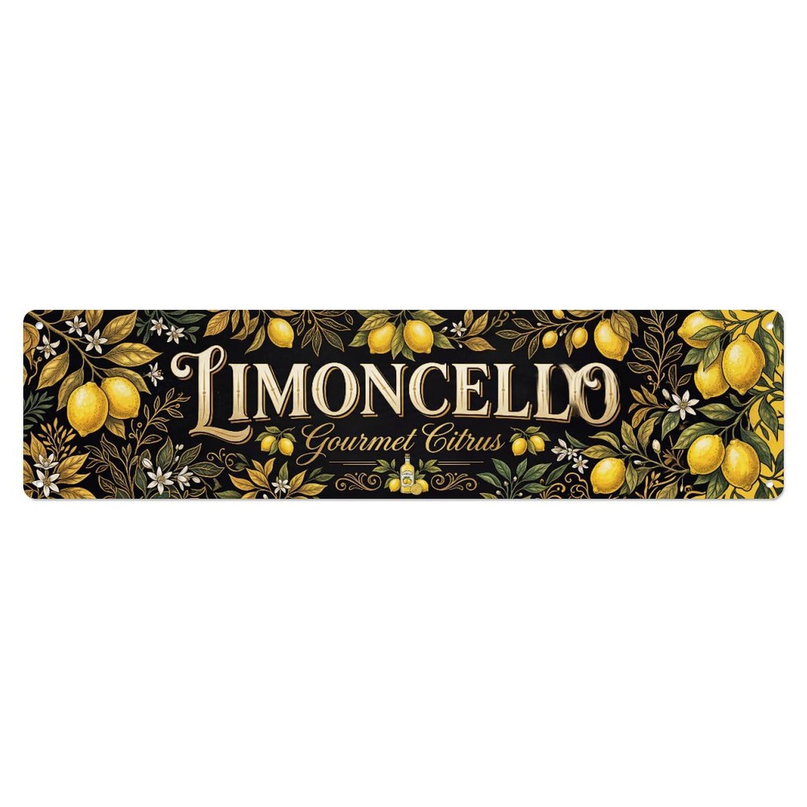 Limoncello Gourmet Italian Citrus Metal Tin Skinny Sign Plaque Wall Decor for Cafe, Club Bar, Office, Home Garden Metal Poster 4x16Inch