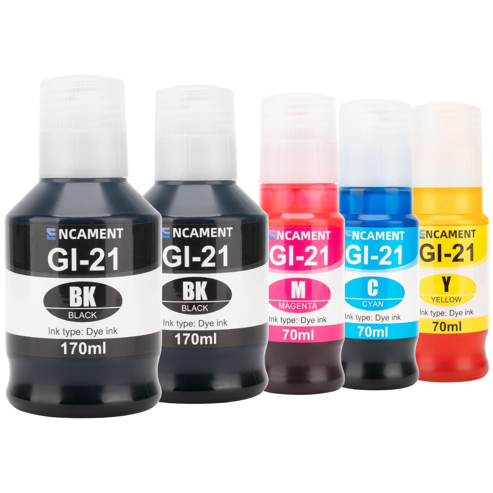 ENCAMENT GI-21 G3270 G3260 Ink Refill Bottles Compatible for Canon MegaTank Printers GI21 PIXMA G1220 G1230 G2260 G2270 G3260 G3262 G3270 G3272 G3290