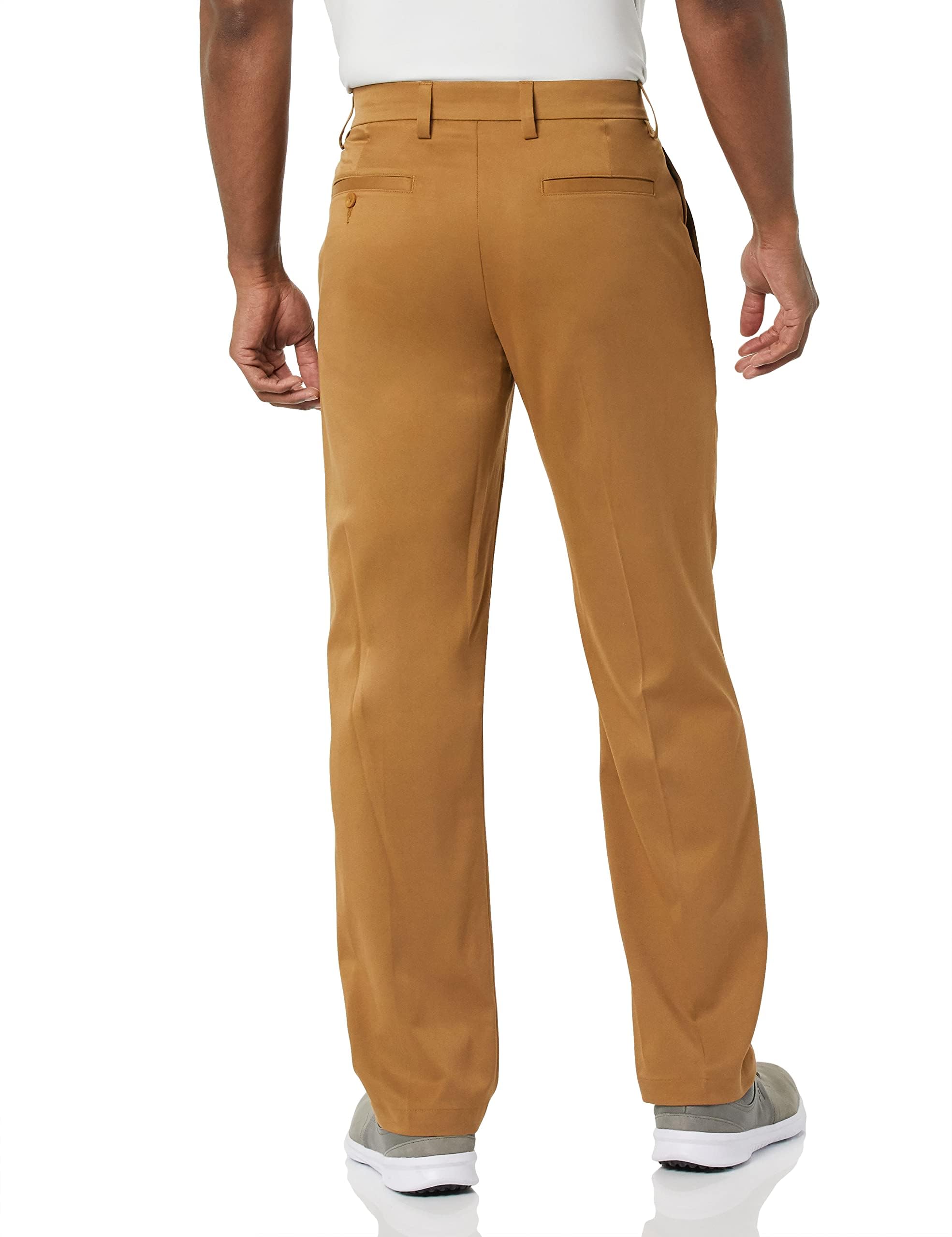 Amazon Essentials Pantalón de Golf Elástico de Ajuste Clásico - colores interrumpidos Hombre, Marrón Caqui Claro, 30W / 32L