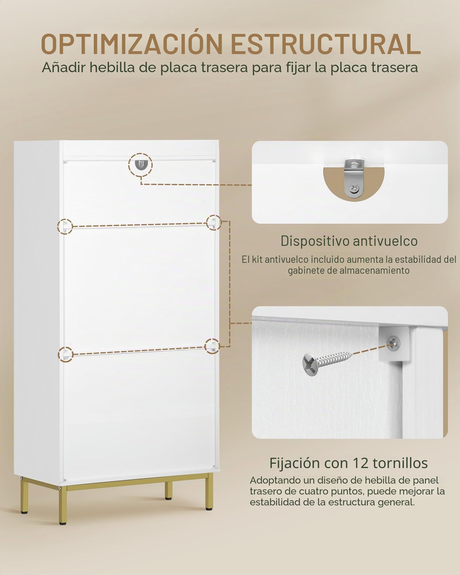 Hzuaneri Armario de Baño, Armario de Almacenamiento, 2 Puertas de Mueble y 1 Espacio Abierto, Estantes Ajustables, Baño de Casa, Sala de Estar, Estudio, Dormitorio, 30 x 60 x 120 cm, Blanco SC45613G