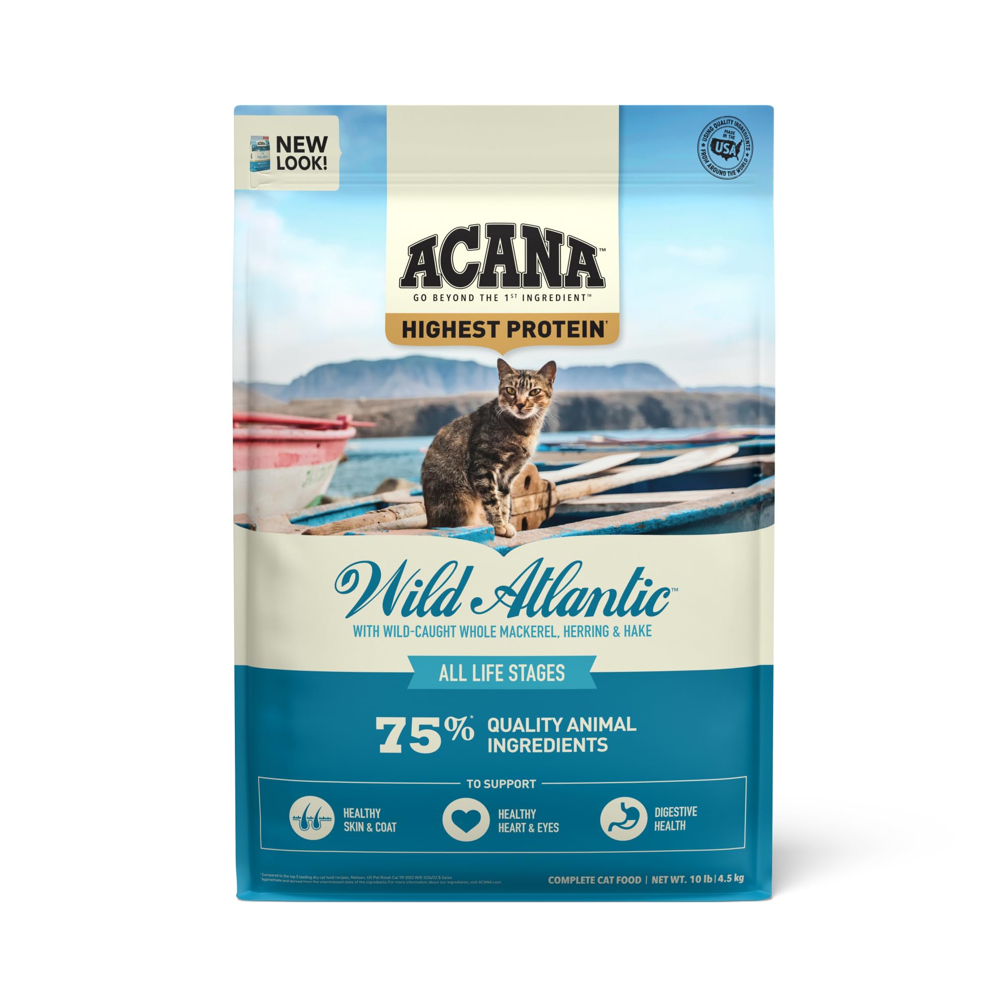 ACANA Grain-free Dry Cat Food Wild Atlantic Saltwater Fish with Freeze-Dried Liver 10lb Bag