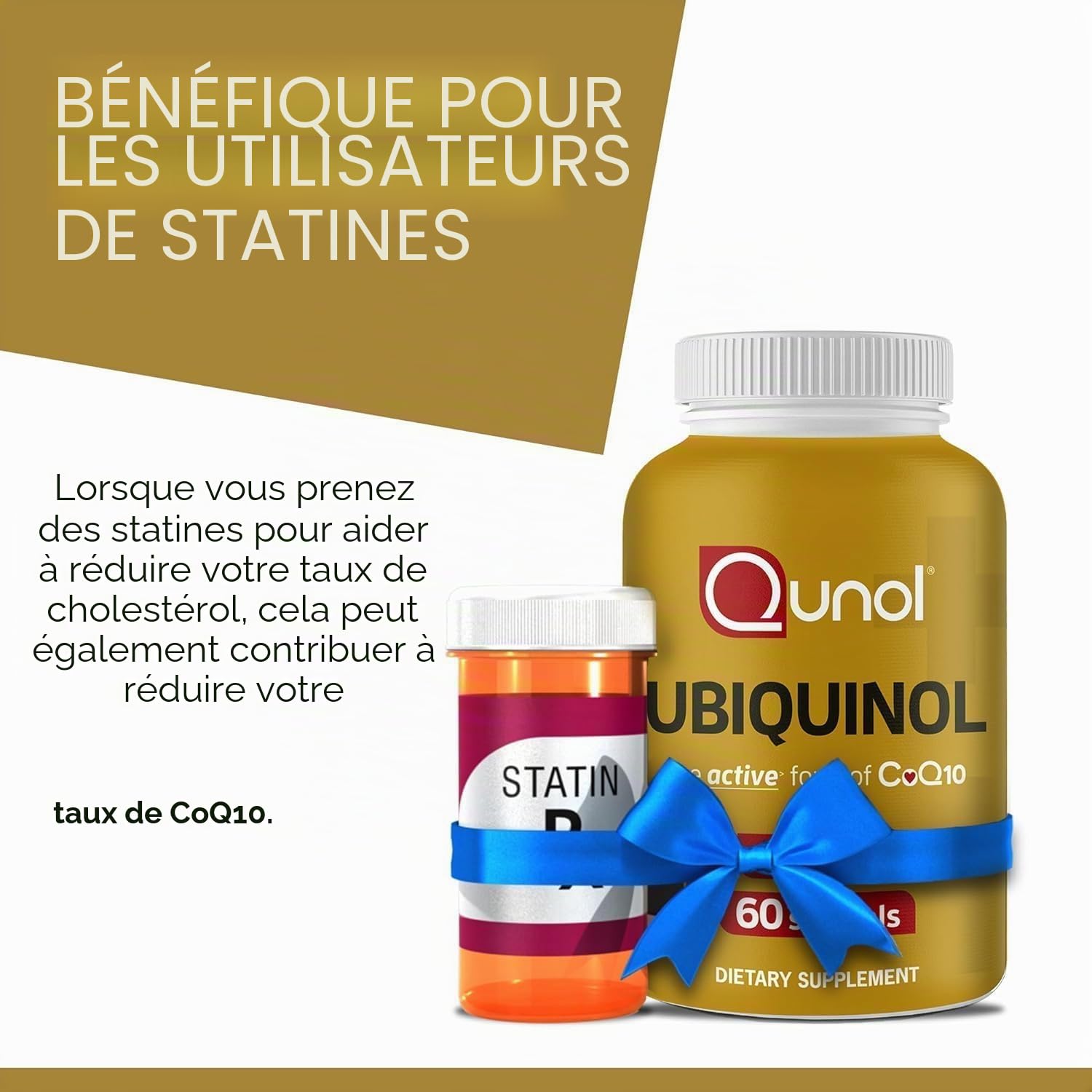 Qunol Ubiquinol CoQ10 Lot de 60 gélules molles 100 mg, Ubiquinol – Forme active de coenzyme Q10, antioxydant pour la santé cardiaque, niveaux de pression artérielle sains, bénéfique pour les