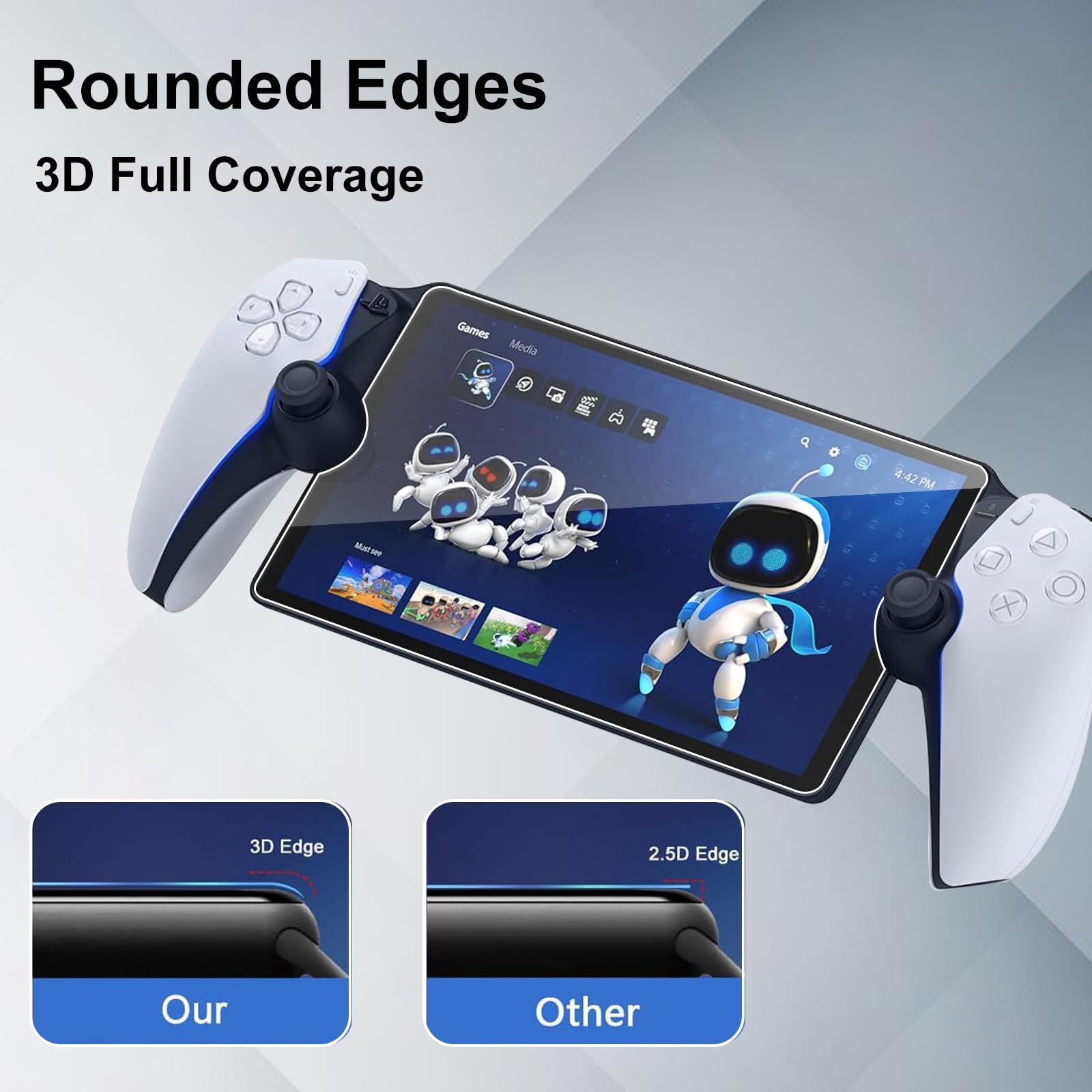 2 Piezas Protector de pantalla para Sony PlayStation Portal, Premium Cristal Vidrio Templado 9H Dureza, Anti-Arañazos, Alta Definicion Transparente Protector de Pantalla