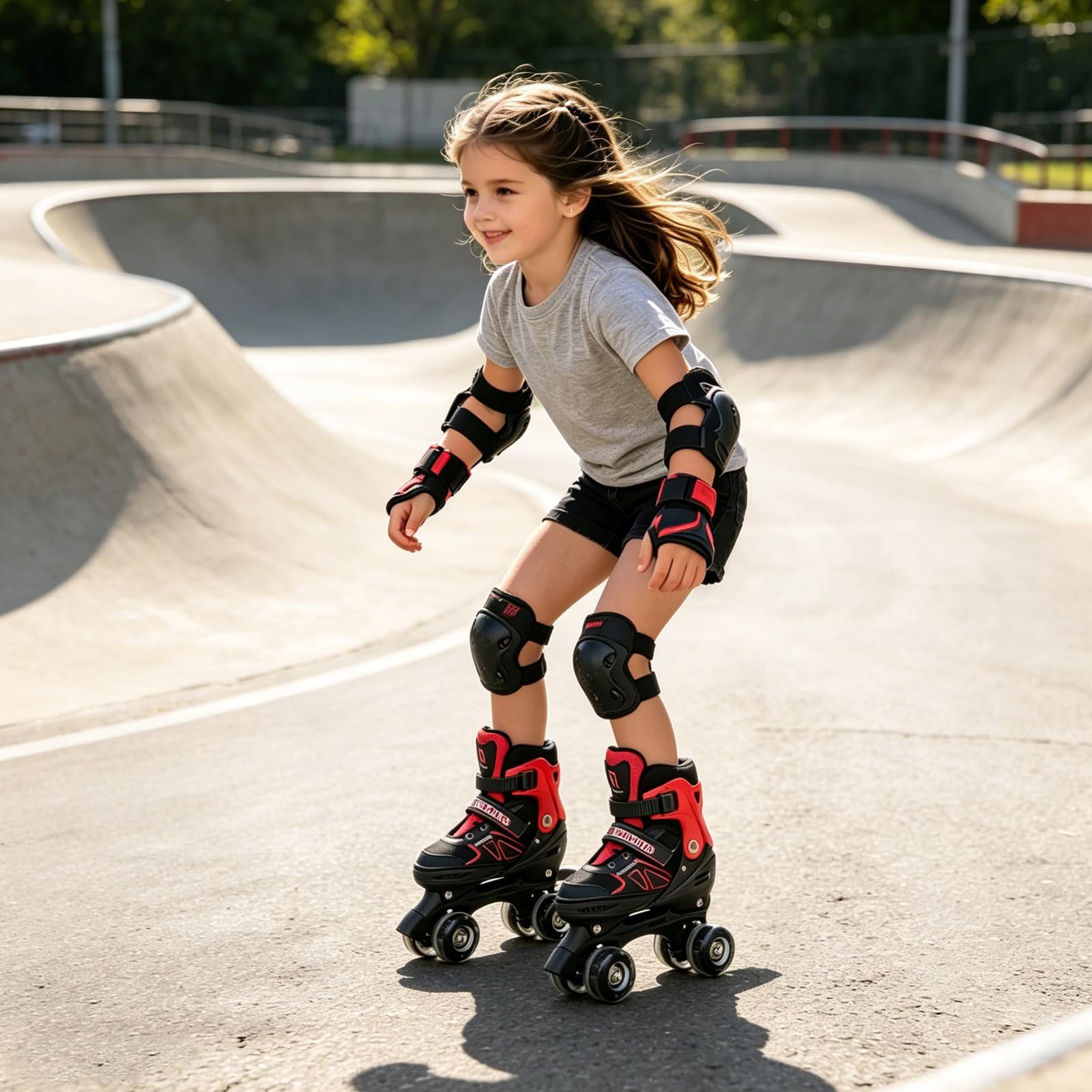 Patines de ruedas ajustables para niños y niñas, con 4 ruedas luminosas, para principiantes, regalo de Navidad de cumpleaños