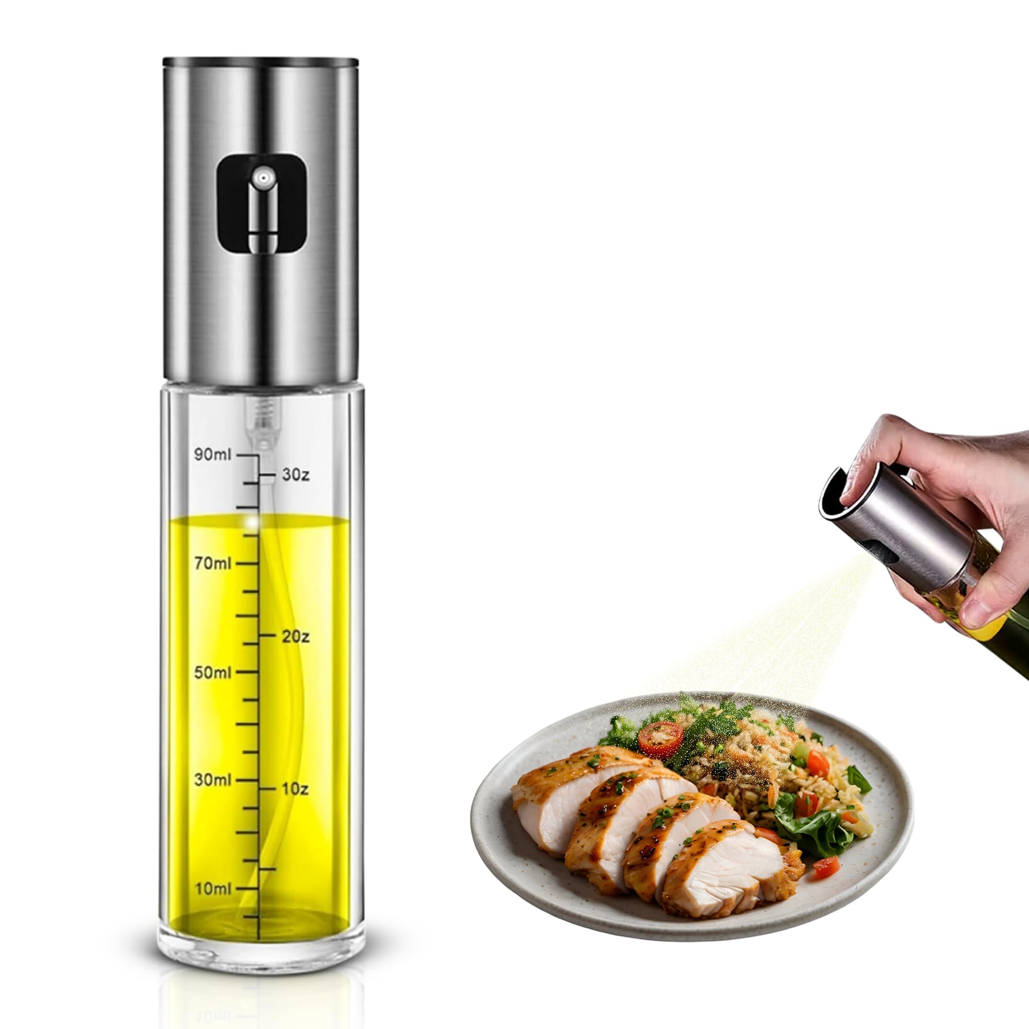 River Phoenix Oil Sprayer for Cooking, Oil Spray Bottle, Oil Spray for Cooking, Olive Oil Sprayer for Salad, Barbecue, Baking in the Kitchen, Made of Alloy Steel