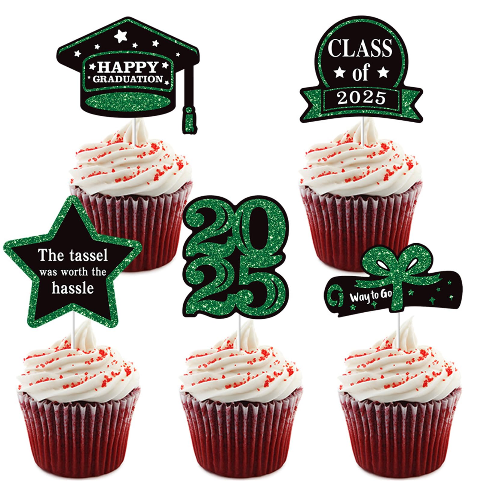 Xjdzineq 5PCS Cake Decoration Set Toppers Graduation Accessories Adornment Suitable for Graduation Parties Toppers Flags