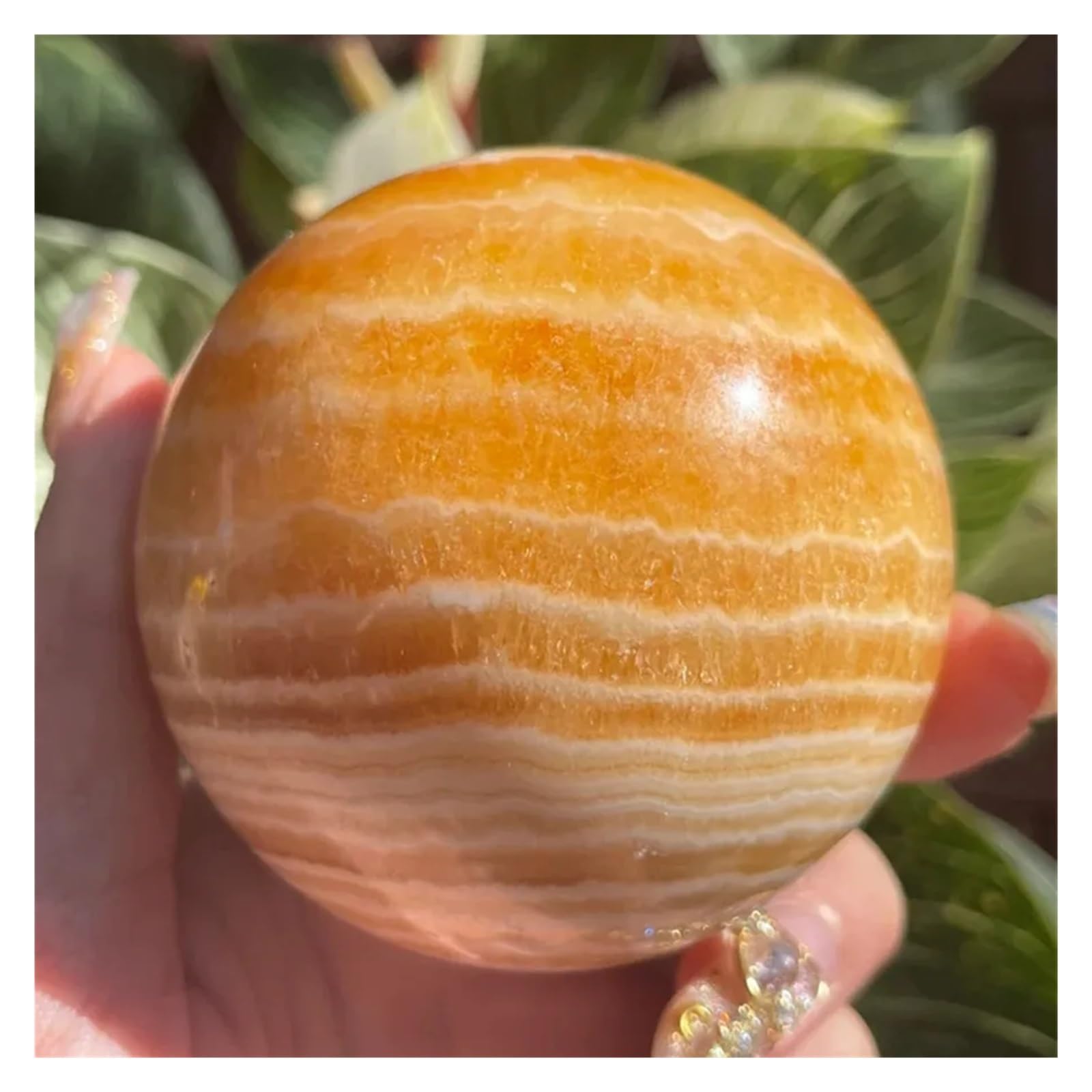 Calcite Sphere, Crystal Sphere, Crystal Ball, Yellow Calcite, Quartz Sphere, Home Crystal Decor, Calcite Crystal (Color : Yellow Calcite, Size : 65-70mm)