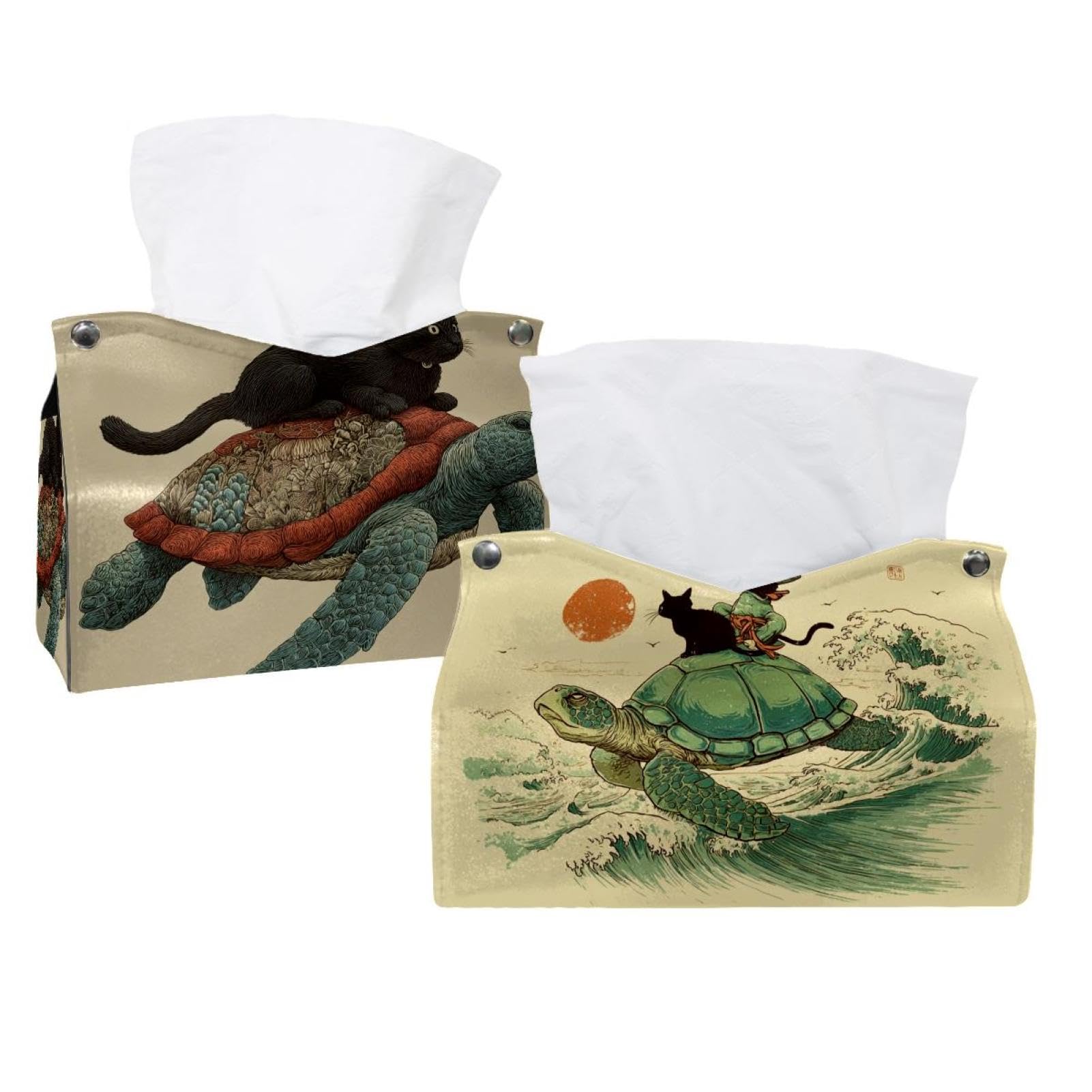 Porte-mouchoirs chat et tortue pour decorer votre salon cosy