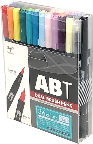 Tombow AB-T36CBA - Rotulador de doble pincel (ABT, doble tipo), varios colores
