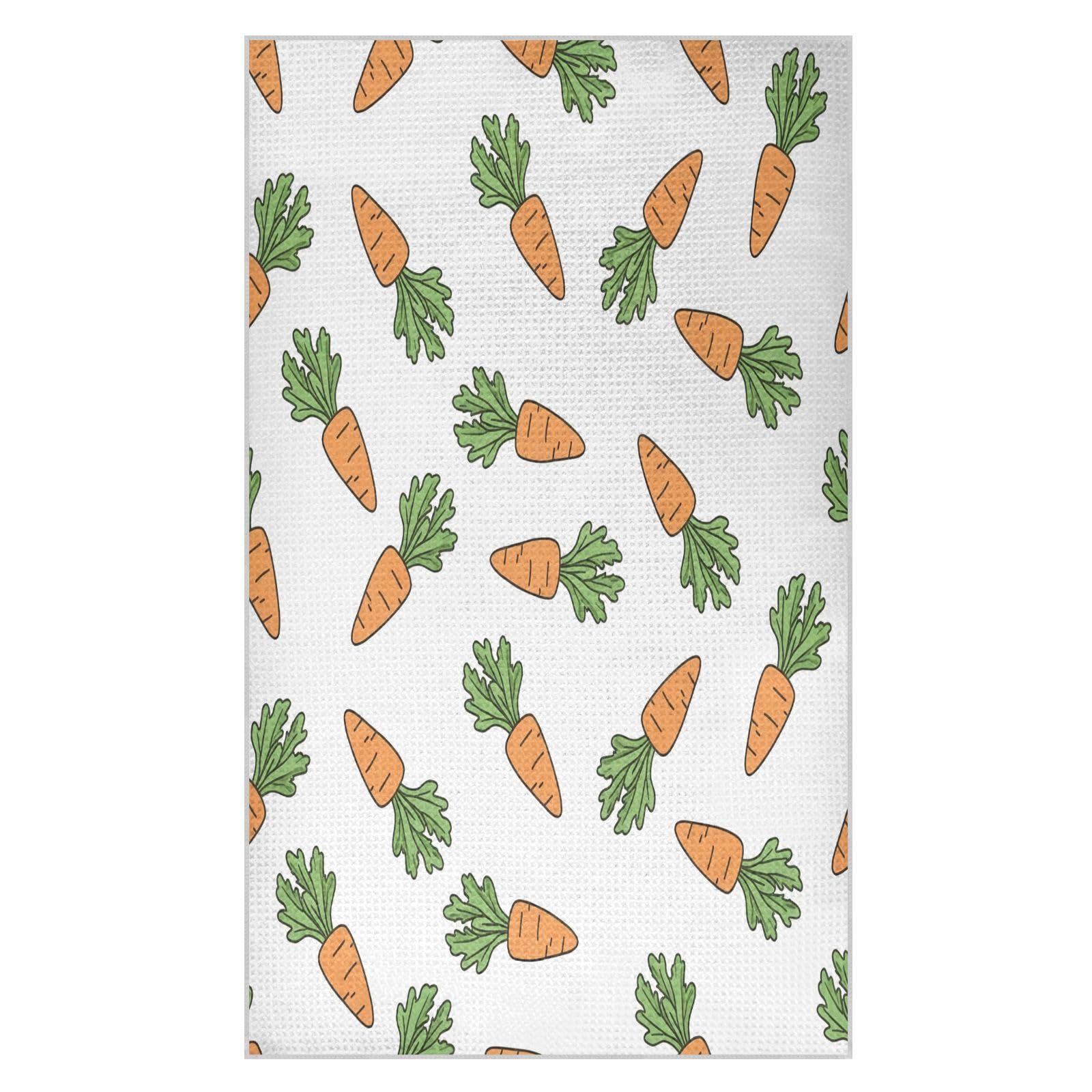 BURSTDDY Carrot Kitchen Towels,Absorbent Dish Towels 1 Pack
