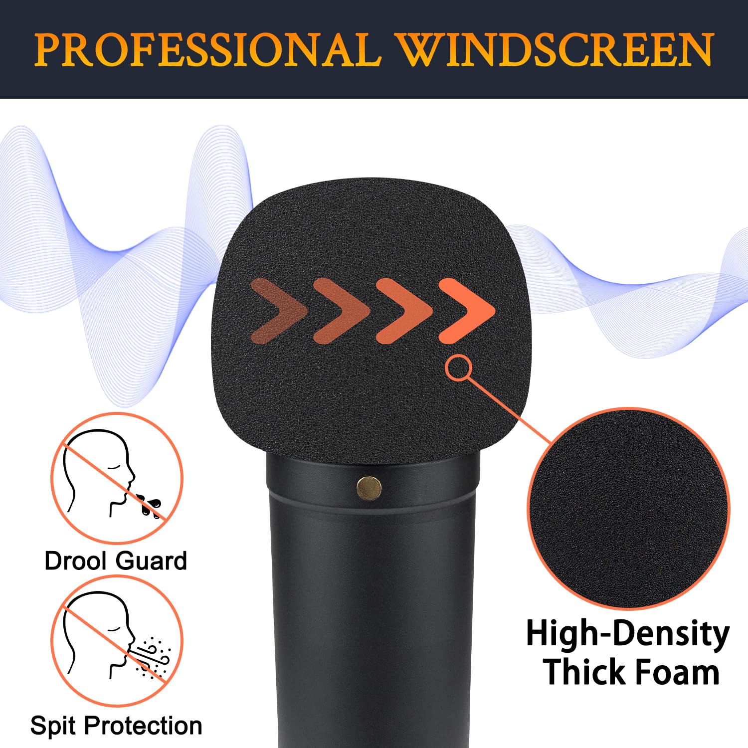 SOULWIT 2 Stück Mikrofon Pop Filter für RØDE(Rode) NT1 Series(Gen 1/2/3/4/5/Signature)/NT1-A, Schutz Mikrofon Schaum Abdecken Windschutz