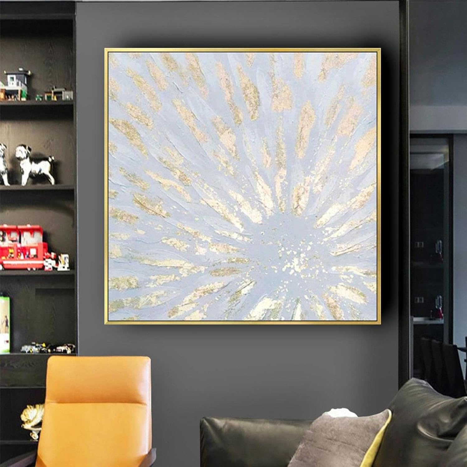Oil Paintings on Canvas Abstract Wall Art Gold Foil Contemporary Art