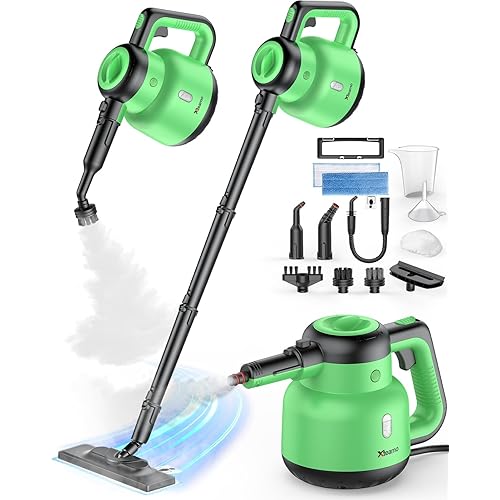 Steam Mop - Detachable Handheld Steam Cleaner & Floor Steamer with 12 Accessories, Multi-Purpose Powerful Steamer for Home Cleaning, Floors, Windows, Furniture, Tiles & Grout