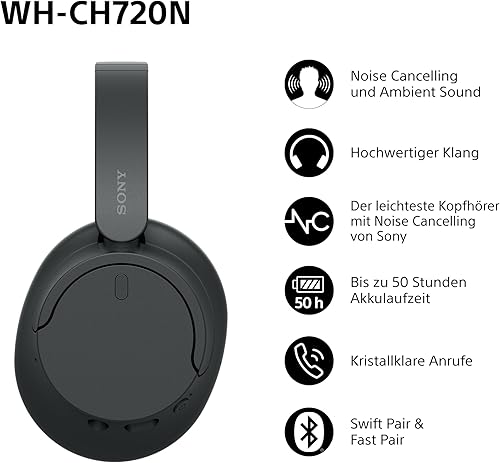 Sony WH-CH720N — galinė pusė