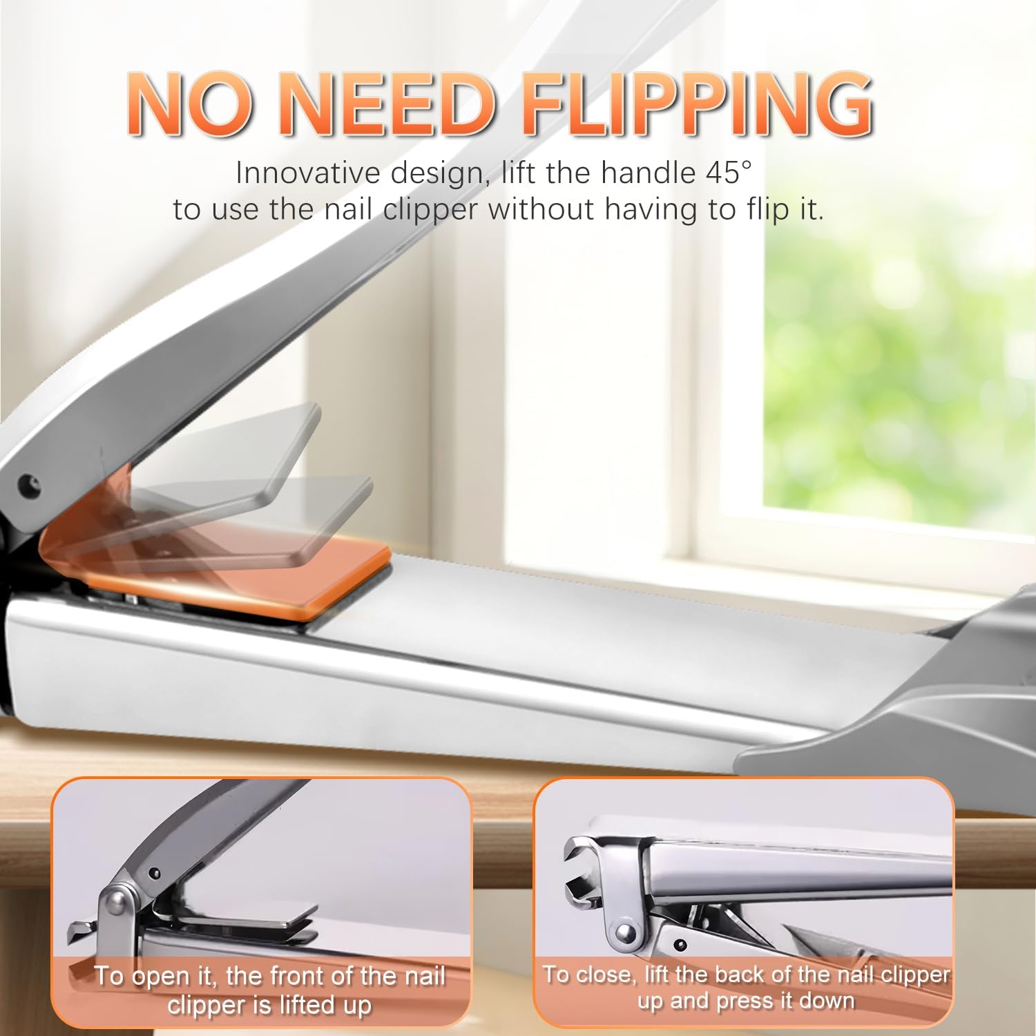 Nail Clippers for Men Women with Catcher, Stainless Steel Heavy Duty Self-Collecting Nail Cutter, Ultra Sharp No Splash Clipper for Fingerails & Toenails