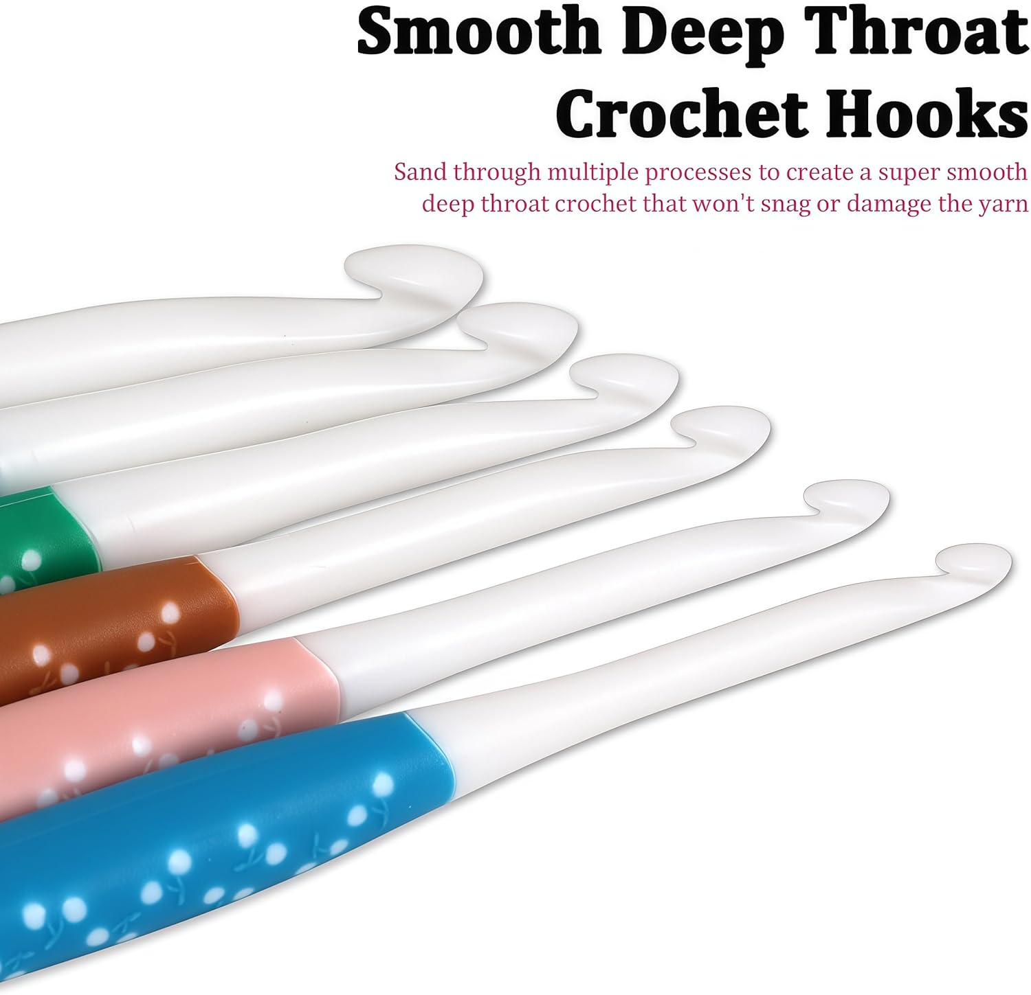 Looen Ergonomic Crochet Hook Set, 6 Pack with Soft Grip for Comfortable Knitting, Large Crochet Hooks for Chunky Yarn, Crochet Accessories & Tools for Crafters, Sizes include 6mm 7mm 8mm 9mm 10mm 12mm