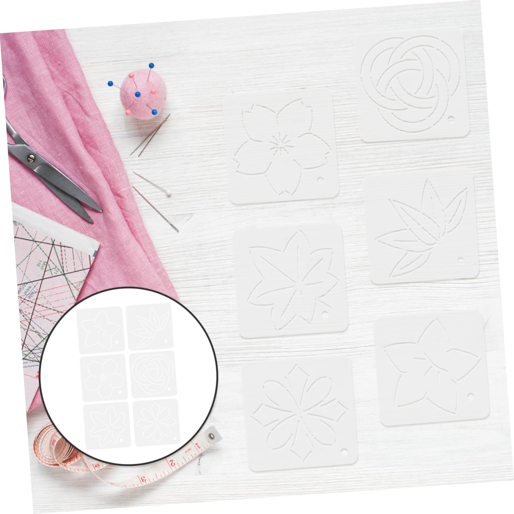NUOBESTY 30piezas Plantillas De Acolchado De Acrílico Moldes Para Patchwork y Bordado Herramientas De Costura Para Manualidades