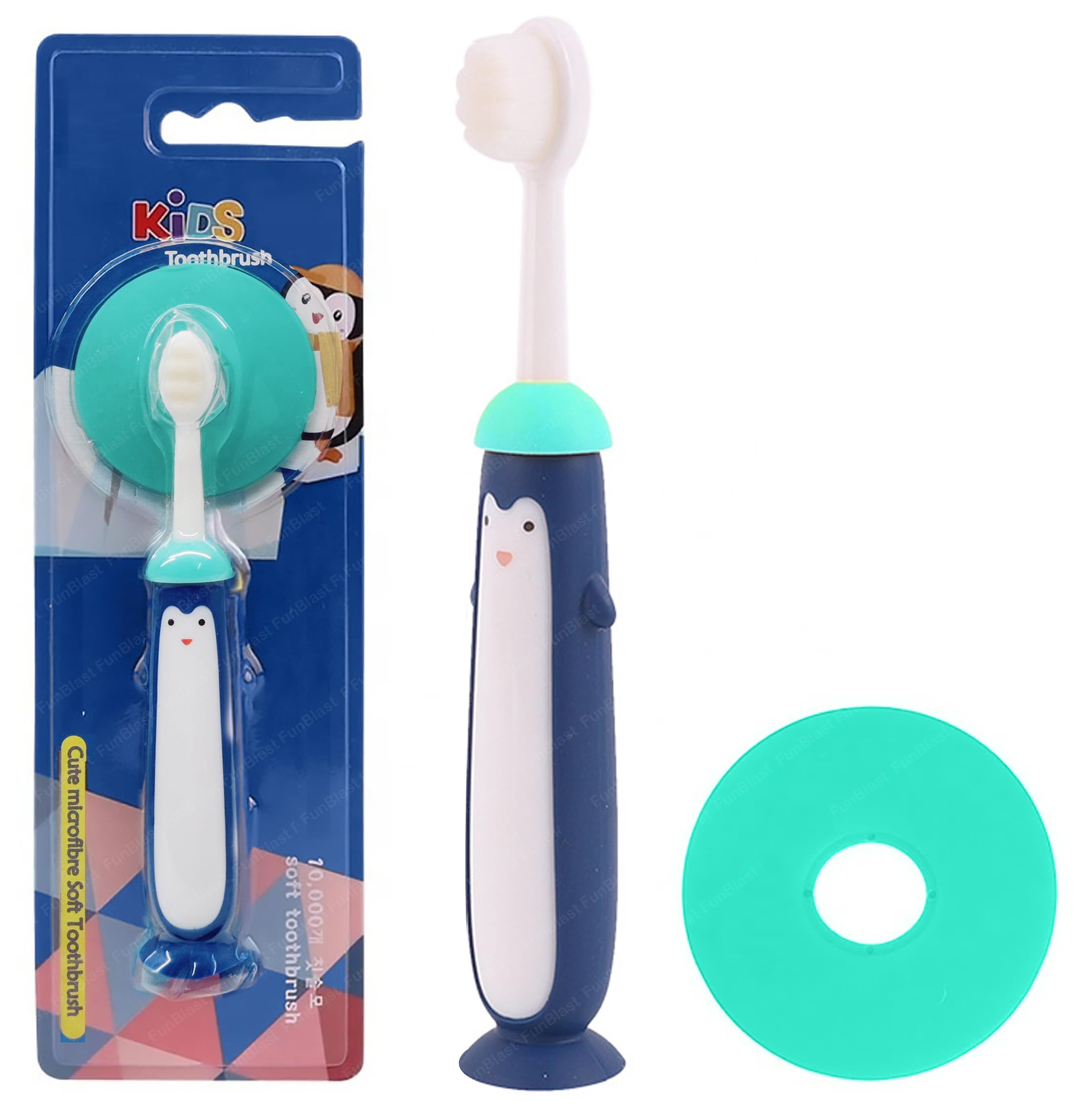 FunBlast Kids Toothbrush Cute Microfiber Soft Tooth Brush, Extra Soft Bristles Toothbrush For 3-6 Years Old Children, Manual Toothbrush For Kids - Multicolor, 1 Pcs-image-40