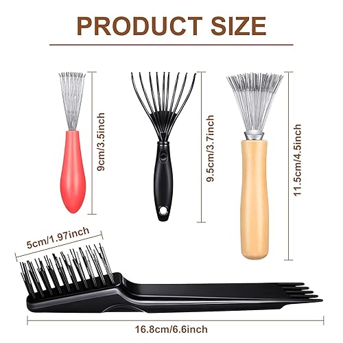 Miniatura 2 de Juego de limpiador de peine de 5 piezas, rastrillo, cepillo y herramienta para eliminar el cabello, el polvo de diferentes peines, ideal para uso