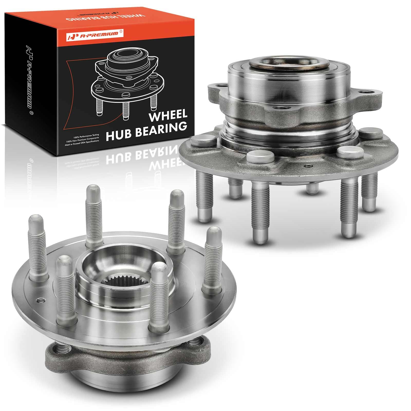Photo 1 of A-Premium 2 x Front Wheel Bearing and Hub Assembly with 6-Lug Compatible with Chevy & GMC & Cadillac - 2019-2021 - Silverado, Suburban, Tahoe, Sierra, Yukon XL, Escalade ESV, 4WD